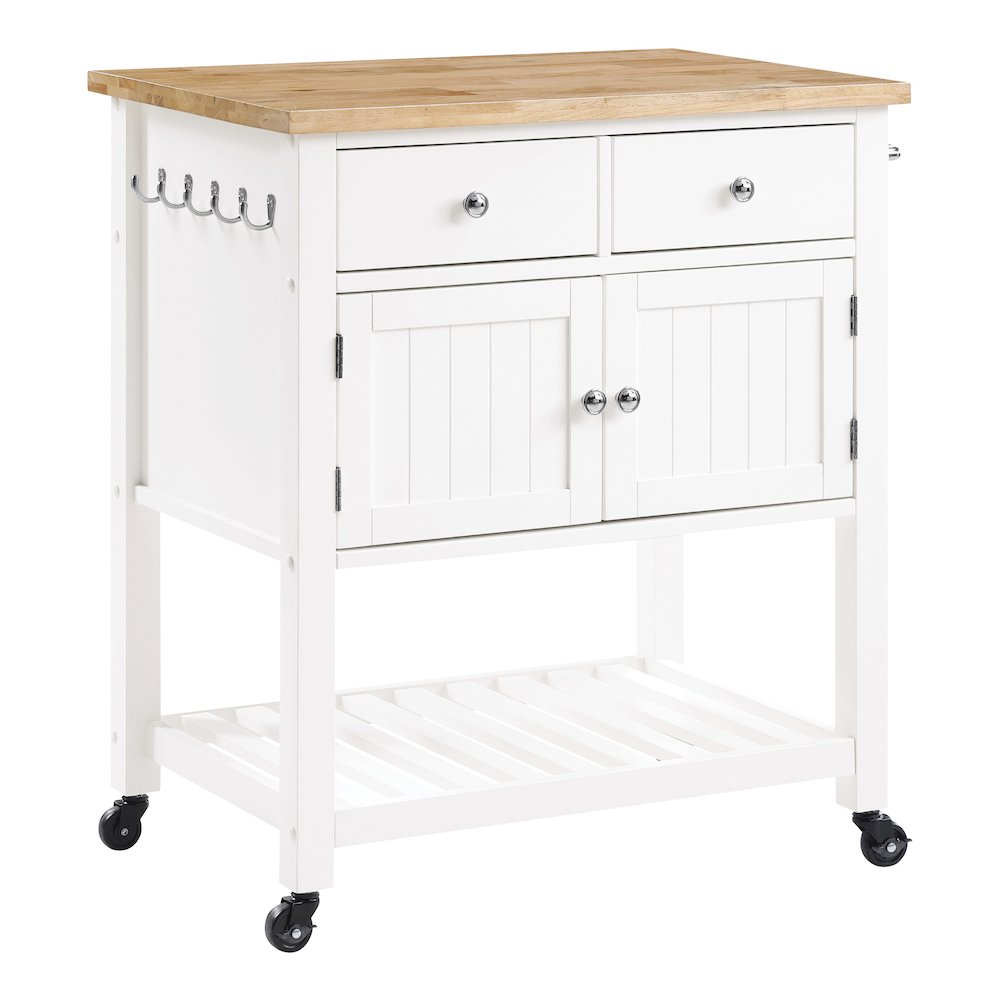 Stirling Kitchen Cart in White Finish
