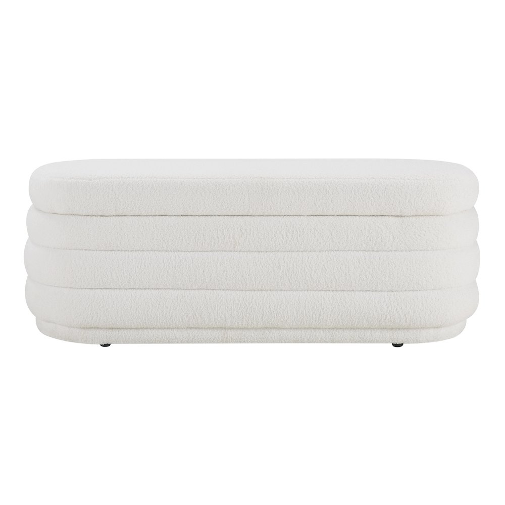 Clifford Storage Bench in Ivory Sherpa