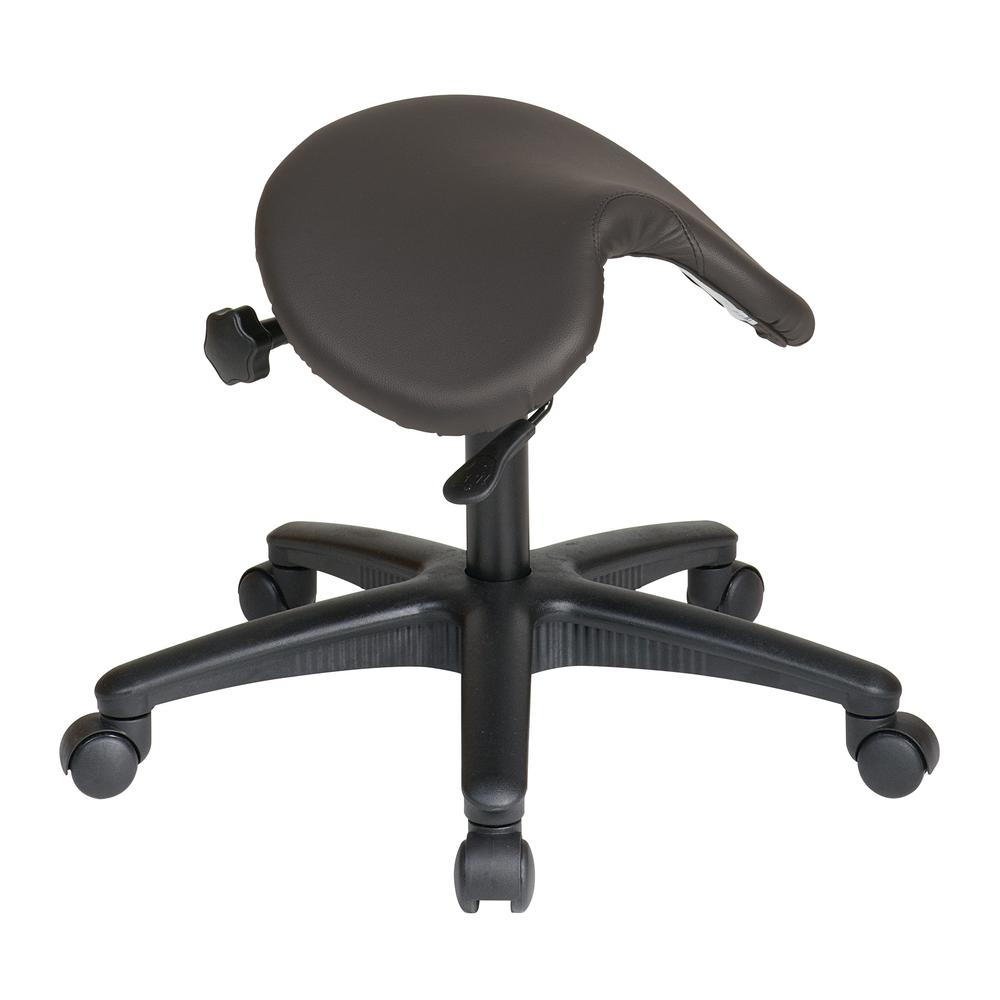 Pneumatic Drafting Chair Backless stool with Saddle Seat and Seat Angle Adjustment in Dillon Graphite
