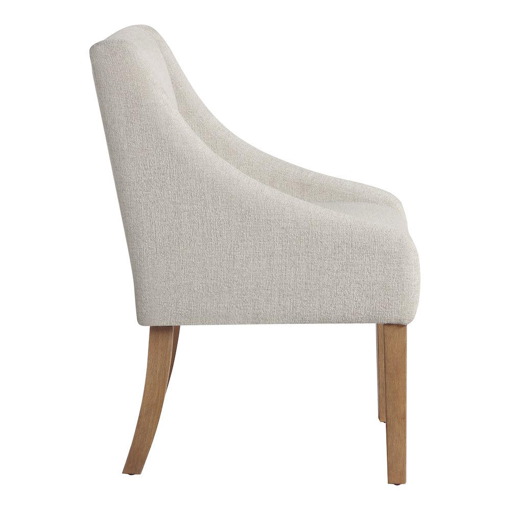Monarch Dining Chair In Cream Fabric With Medium Espresso Wood Legs