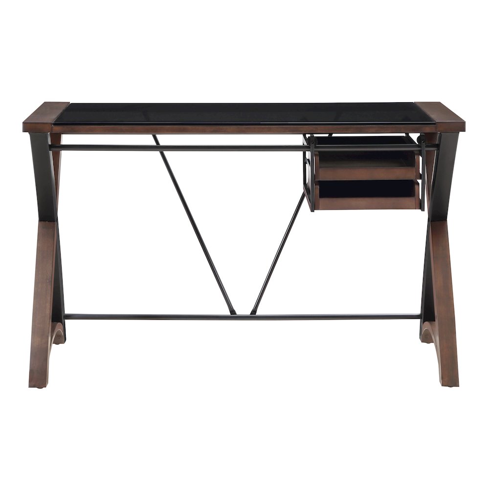 48″ Glass-Top Desk with Storage