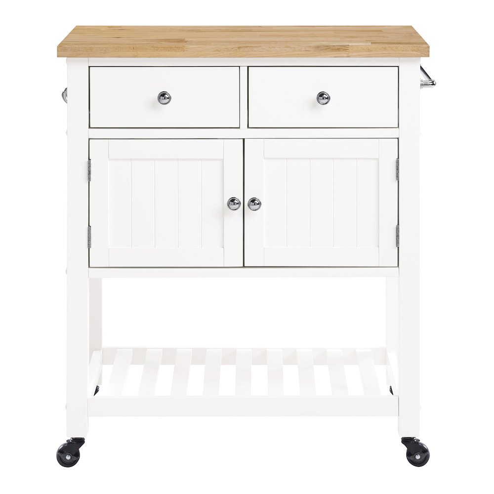Stirling Kitchen Cart in White Finish