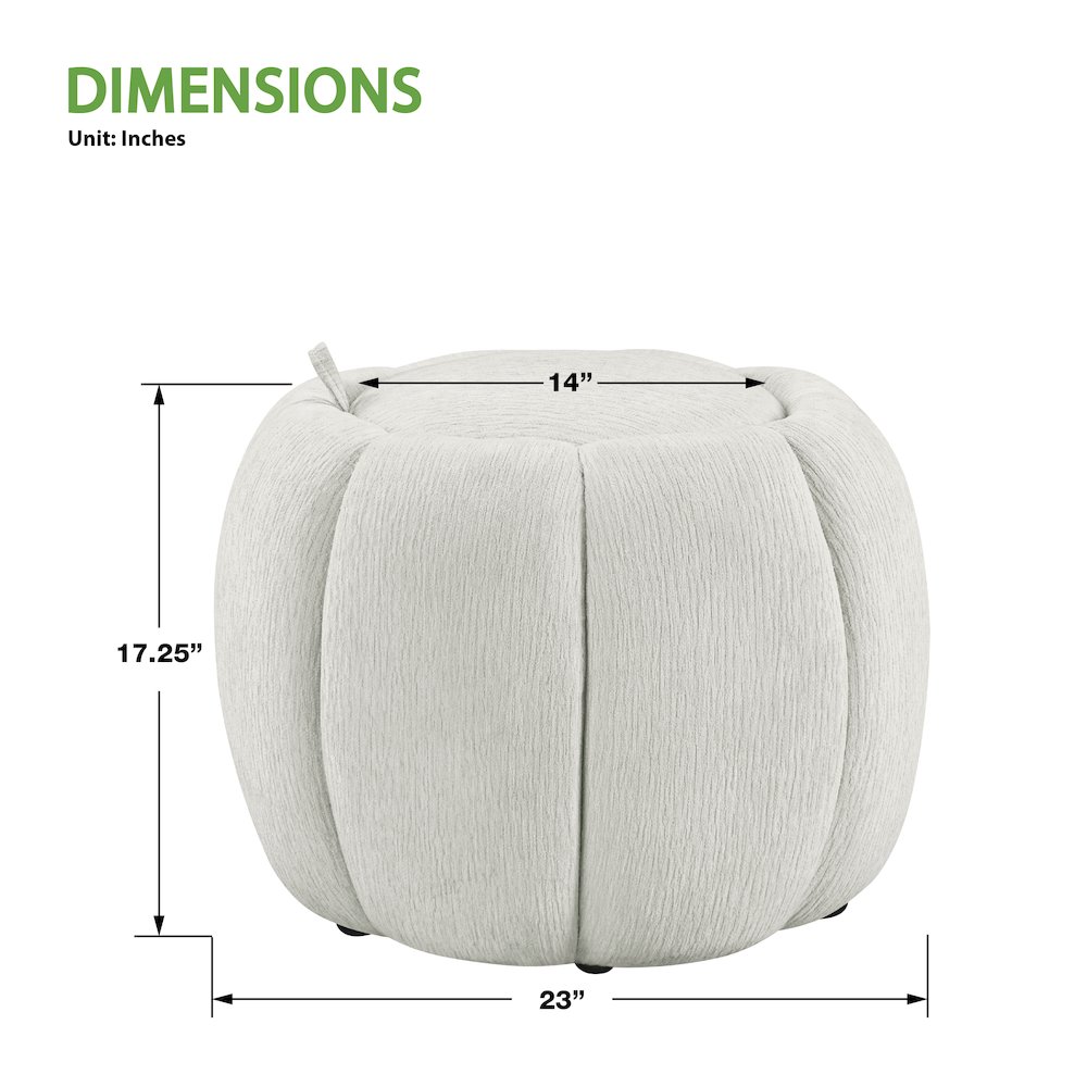 Castel Storage Ottoman in Platinum Fabric