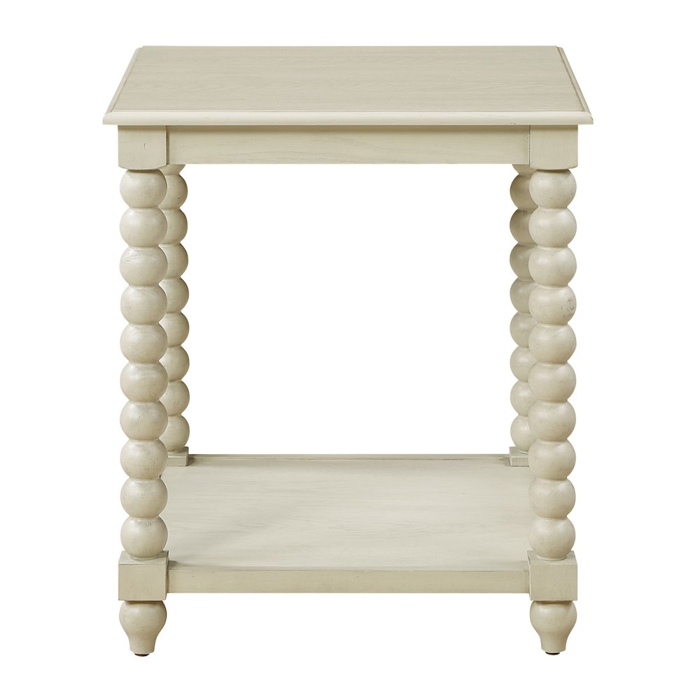 Elise End Table in Whitewash Finish