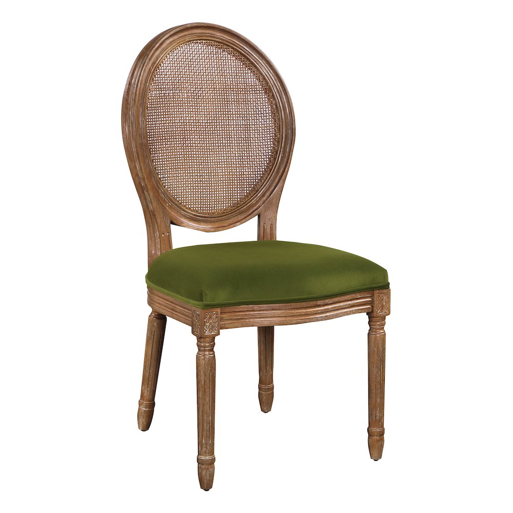 Stella Cane Back Chair in Moss Fabric