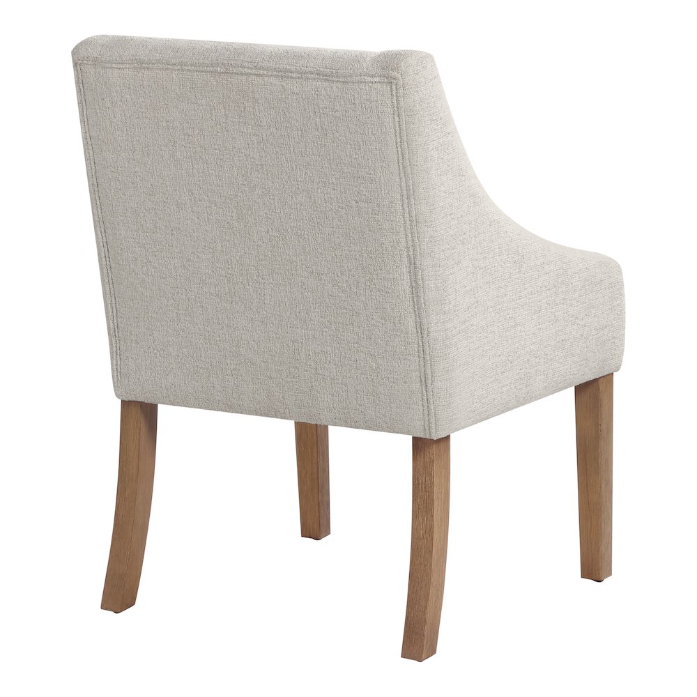 Monarch Dining Chair In Cream Fabric With Medium Espresso Wood Legs