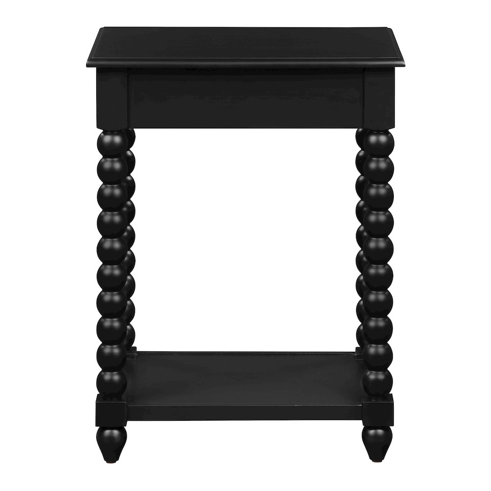 Elise Side Table With Drawer in Black Finish