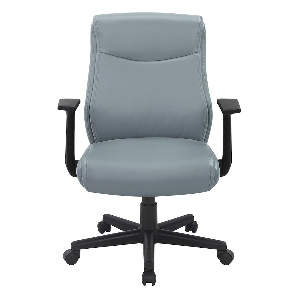Mid-Back Managers Chair with Flip Up Arms in Charcoal Grey Faux Leather