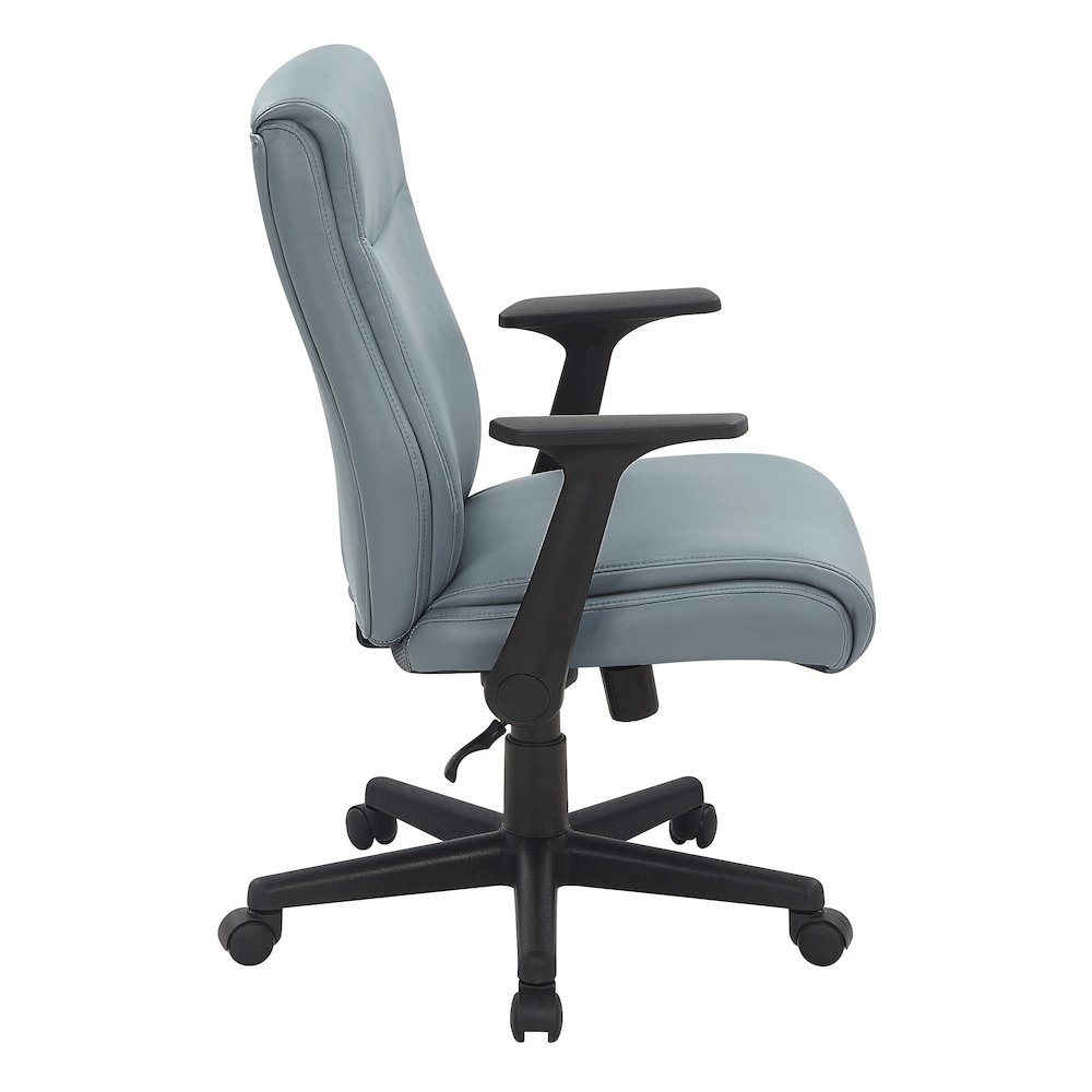 Mid-Back Managers Chair with Flip Up Arms in Charcoal Grey Faux Leather