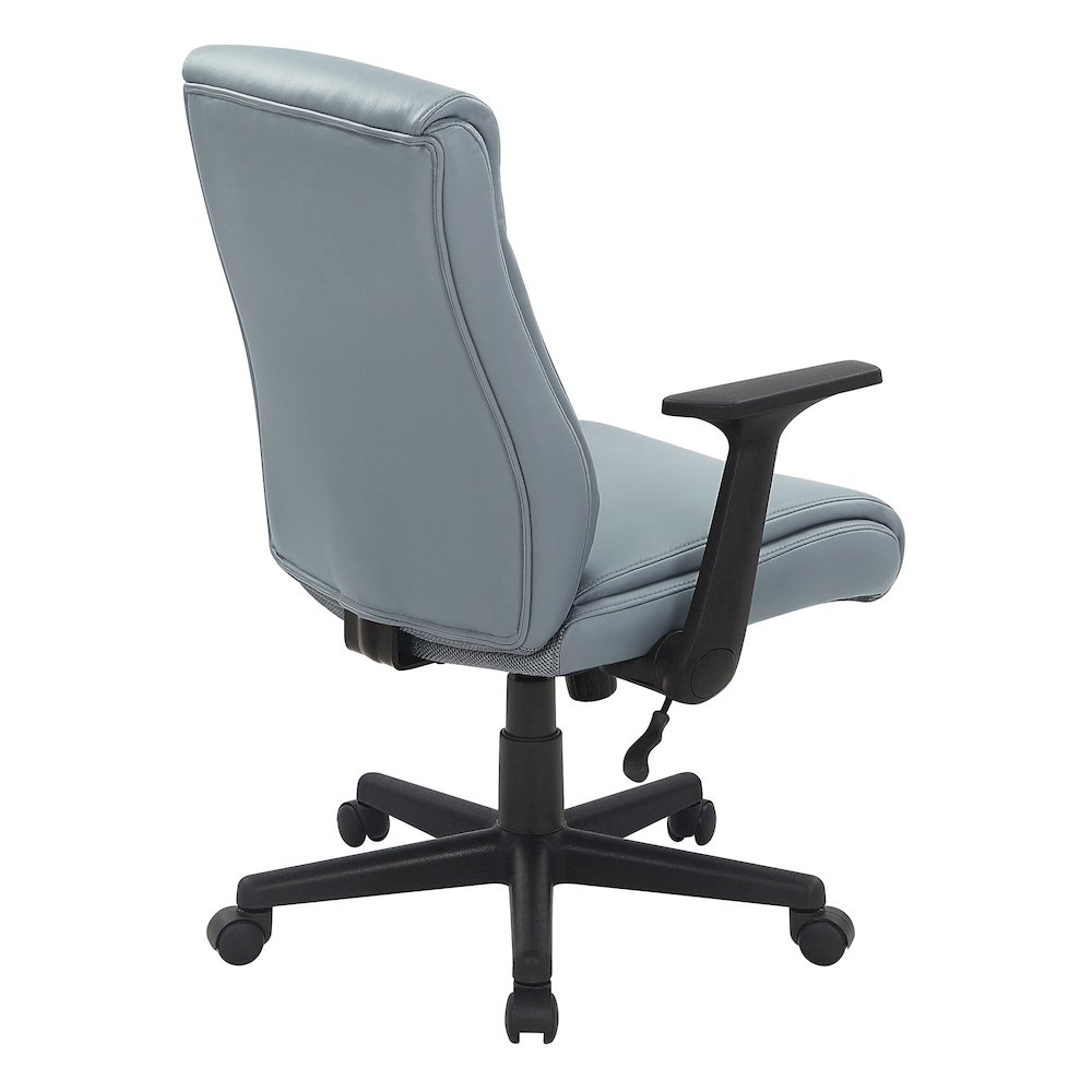 Mid-Back Managers Chair with Flip Up Arms in Charcoal Grey Faux Leather
