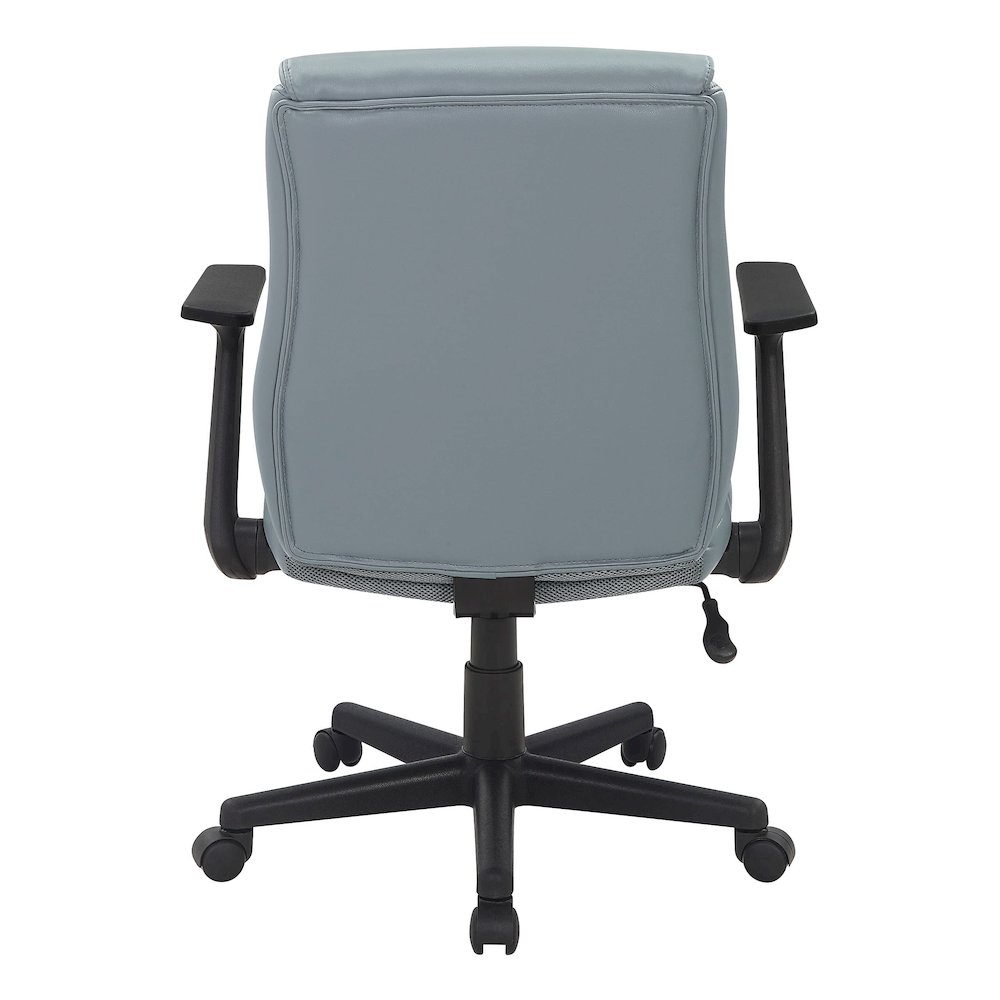 Mid-Back Managers Chair with Flip Up Arms in Charcoal Grey Faux Leather