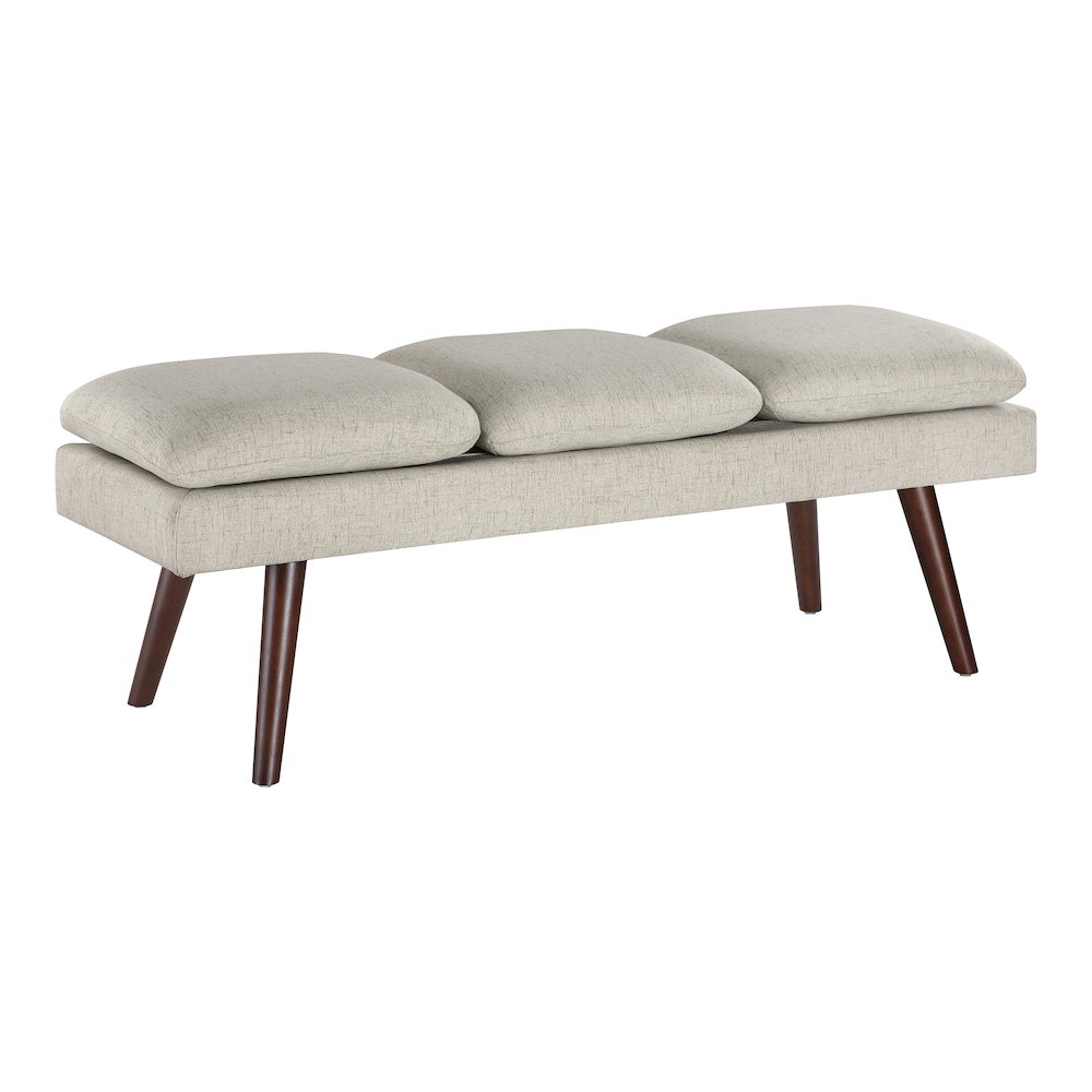 Amanda 54″ Mid-Century Bench in Linen Fabric