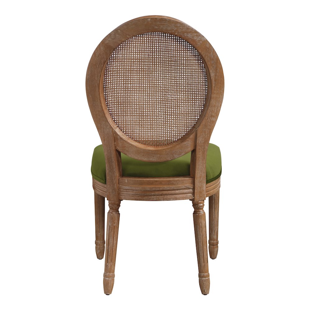 Stella Cane Back Chair in Moss Fabric