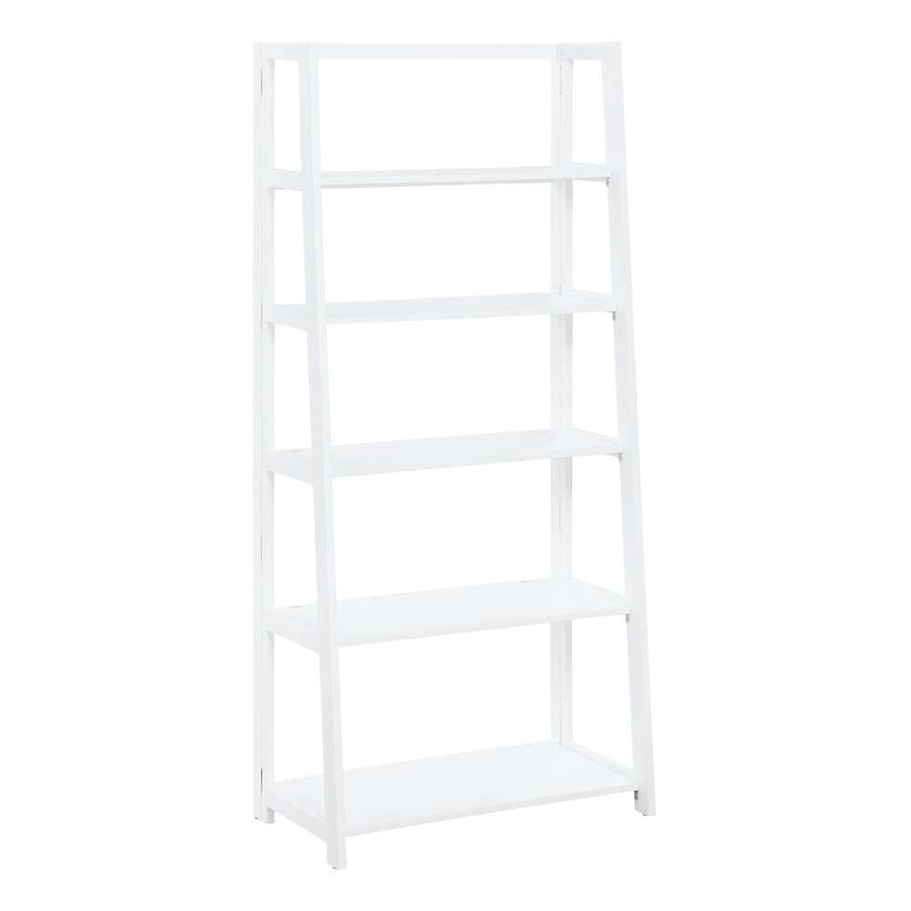 Bayfront 5-Self Folding Bookcase in Willow White Wood Finish
