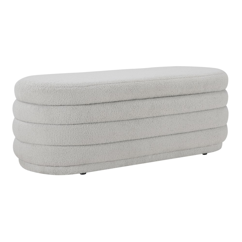 Clifford Storage Bench in Fog Fabric