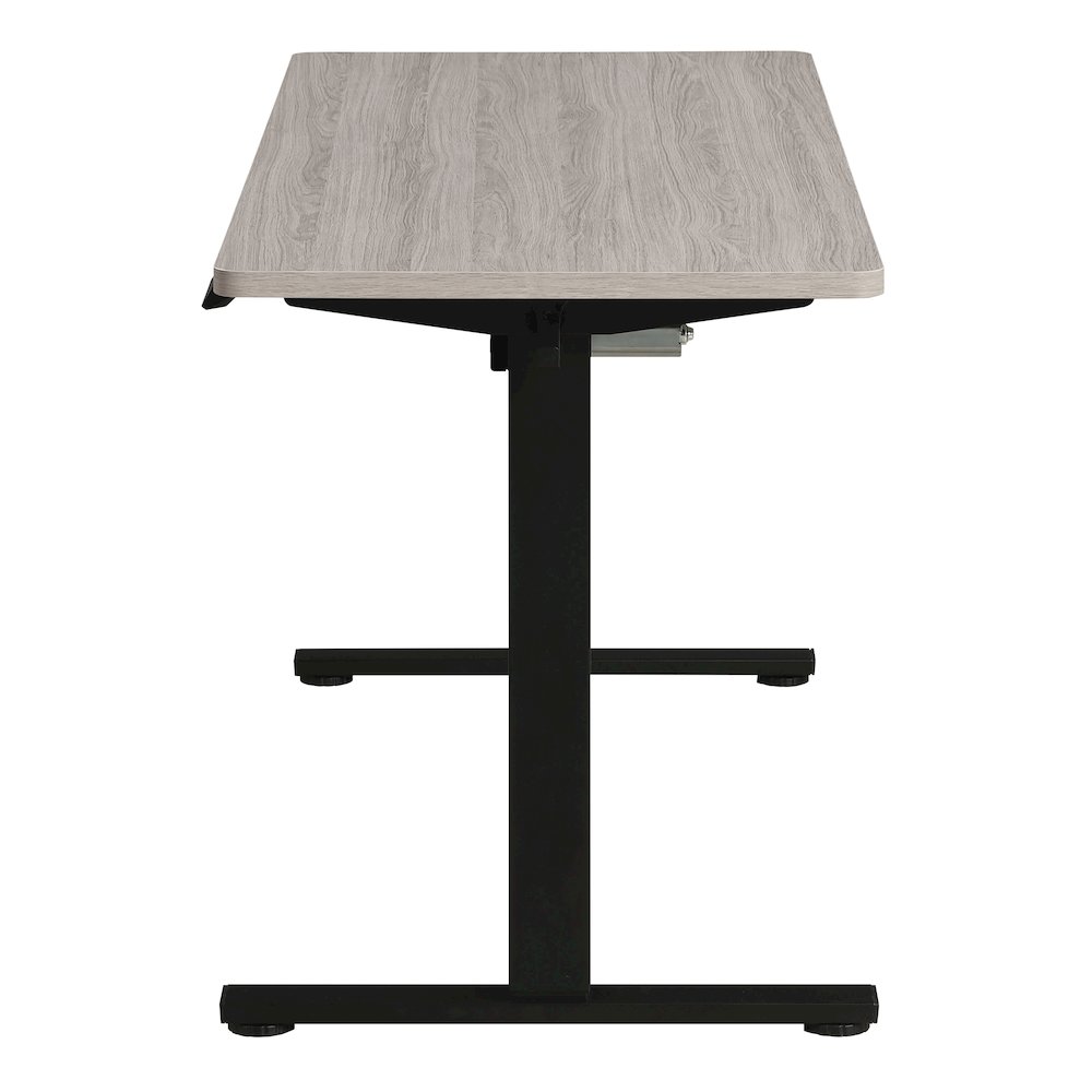 Primo 59″W Sit to Stand Electric Height Adjustable Desk With Light Grey Top