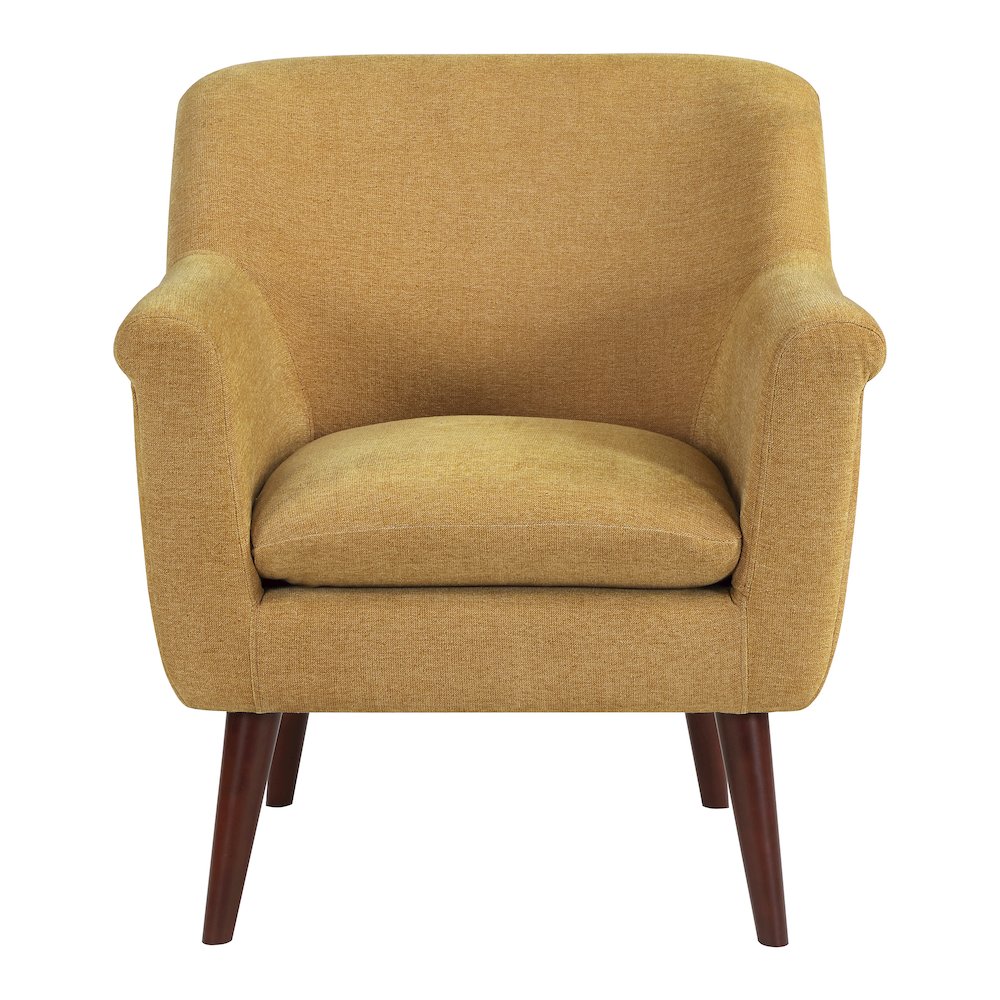 Dane Chair In Saffron Fabric With A Dark Coffee Finish Legs