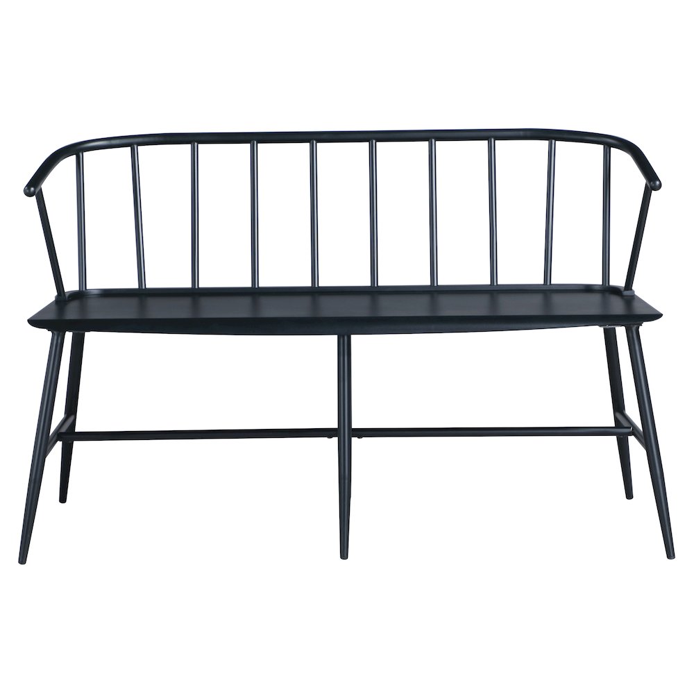 Lincoln All Metal Bench in Black Finish