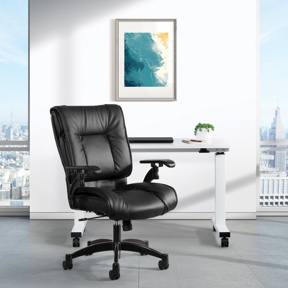 Black Bonded Leather Conference Chair