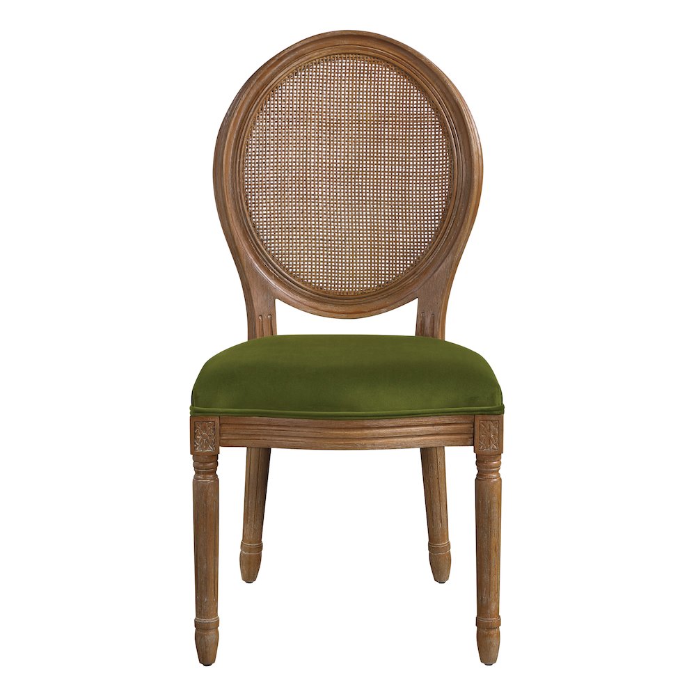 Stella Cane Back Chair in Moss Fabric