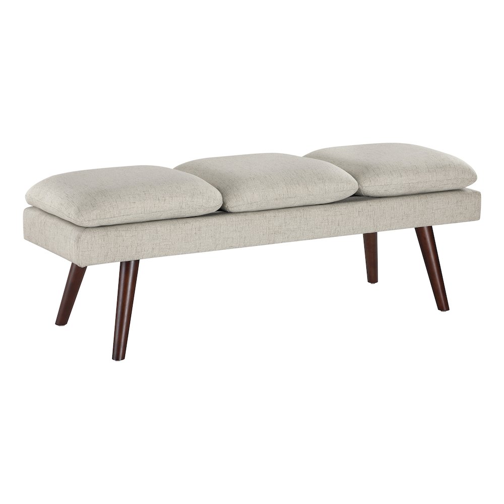 Amanda 54″ Mid-Century Bench in Linen Fabric