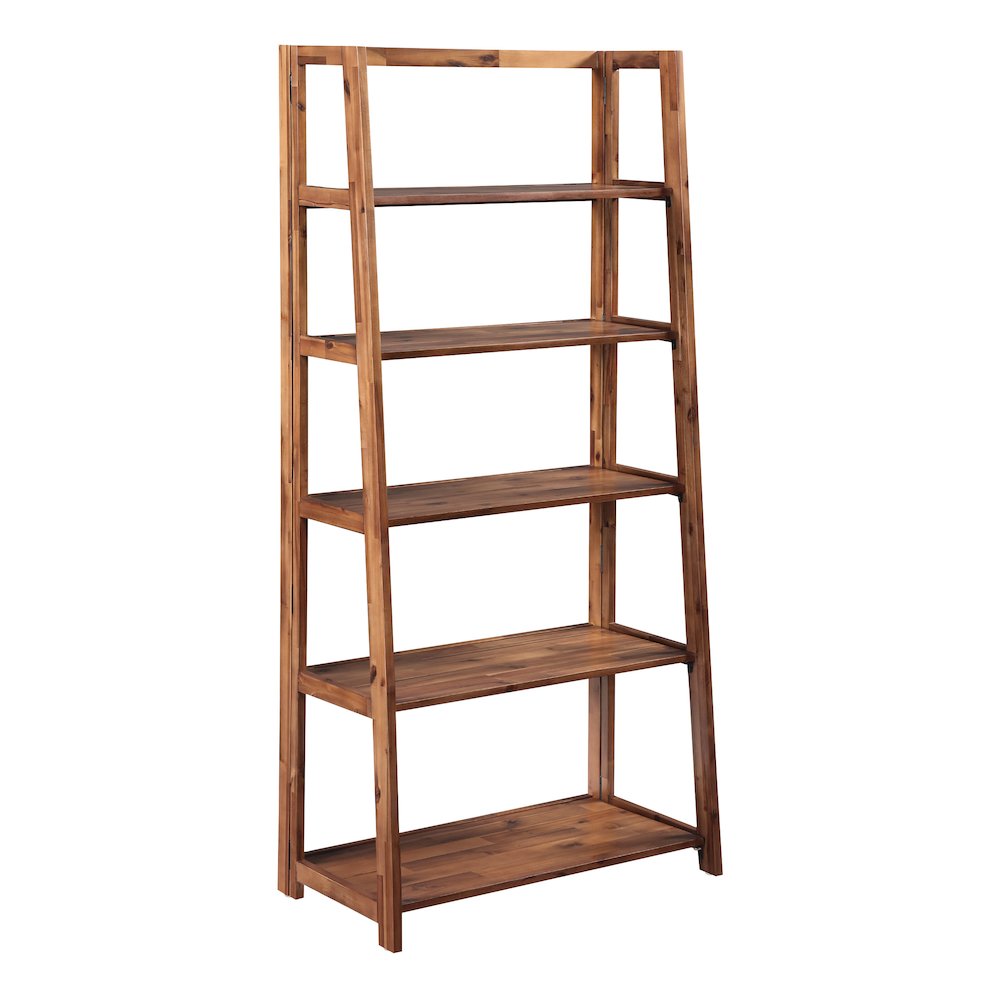 Bayfront 5-Self Folding Bookcase in Bayfront Acacia Wood Finish