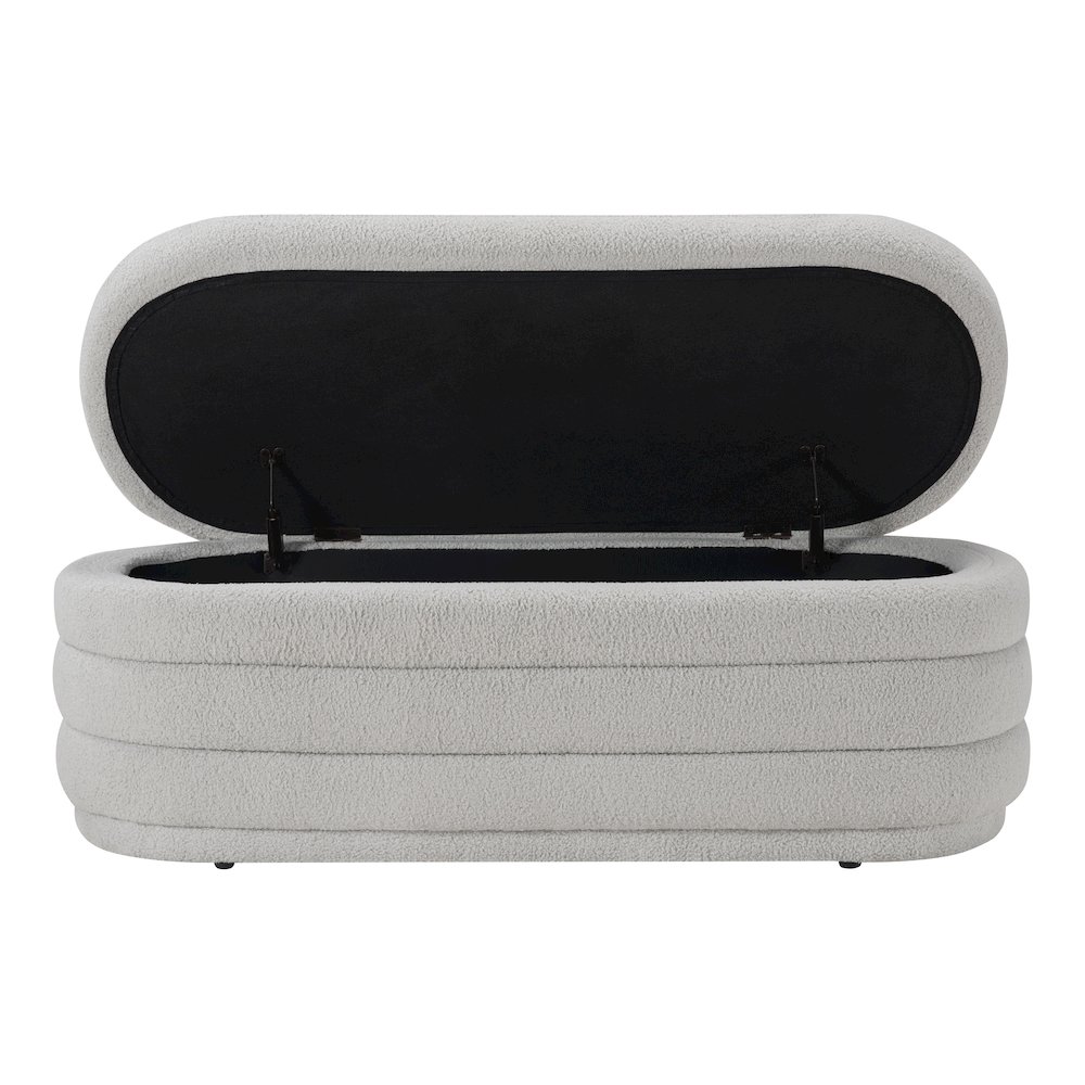 Clifford Storage Bench in Fog Fabric