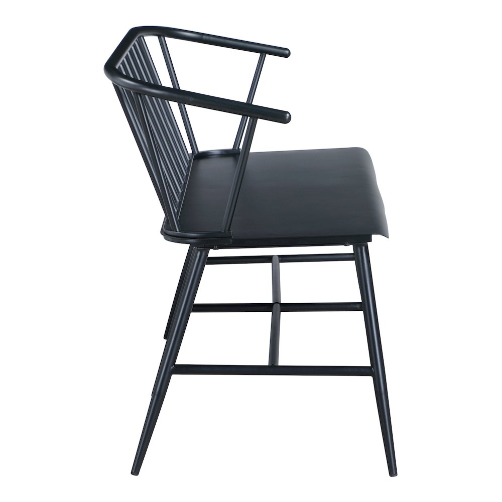 Lincoln All Metal Bench in Black Finish