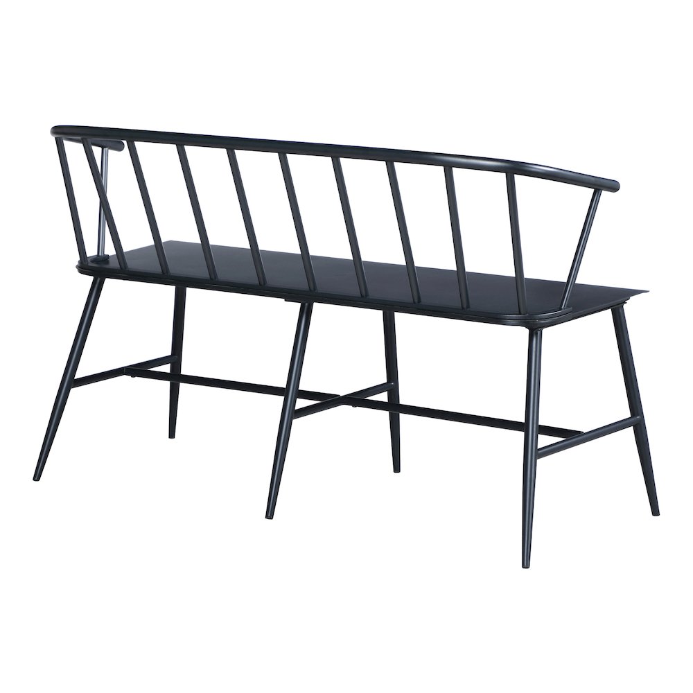 Lincoln All Metal Bench in Black Finish