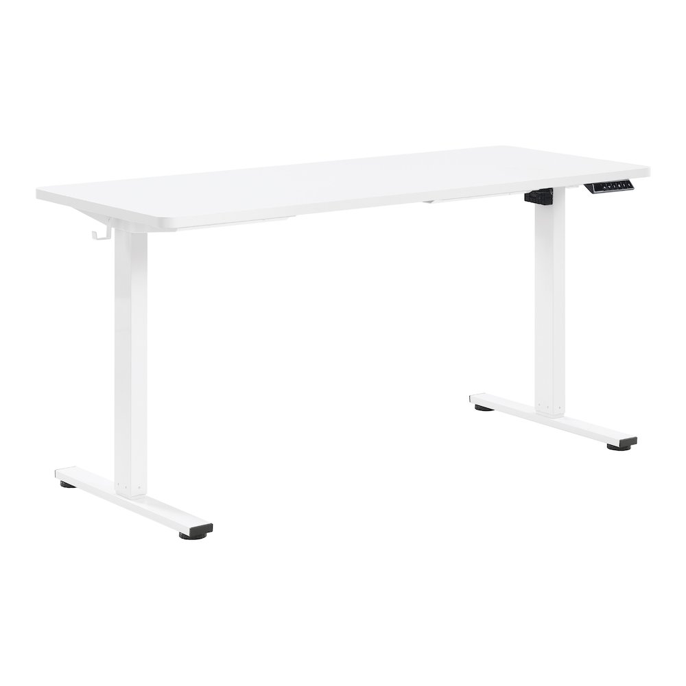 Primo 59″W Sit to Stand Electric Height Adjustable Desk in White Finish