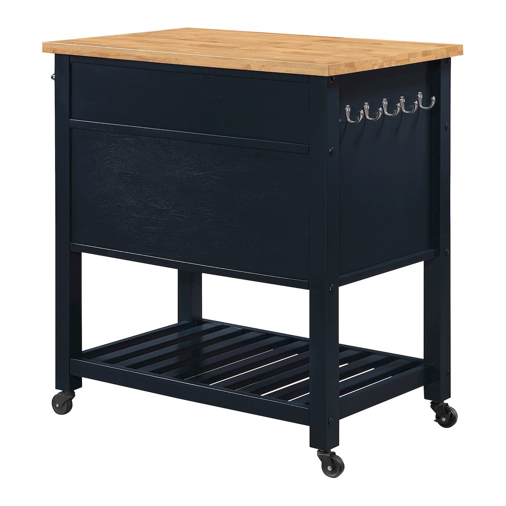 Stirling Kitchen Cart in Blue Finish