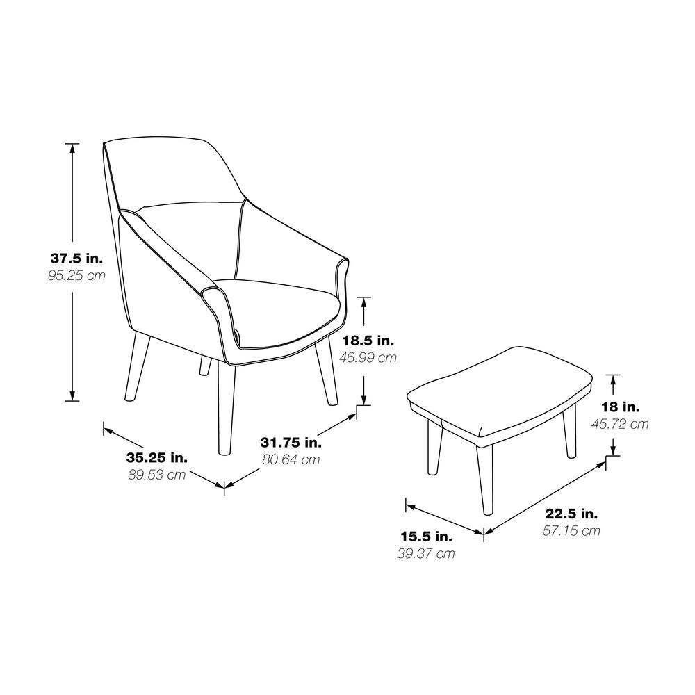 Waneta Chair and Ottoman