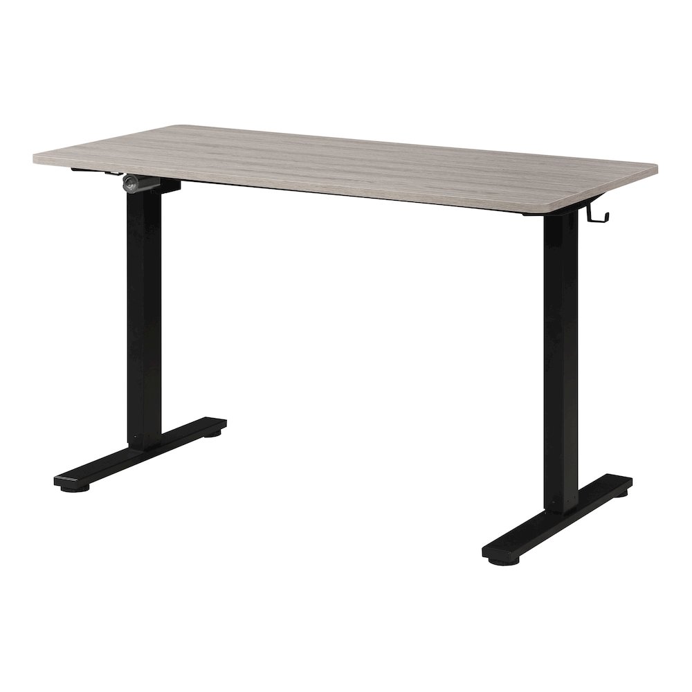 Primo 48″W Sit to Stand Electric Height Adjustable Desk With Light Grey Top