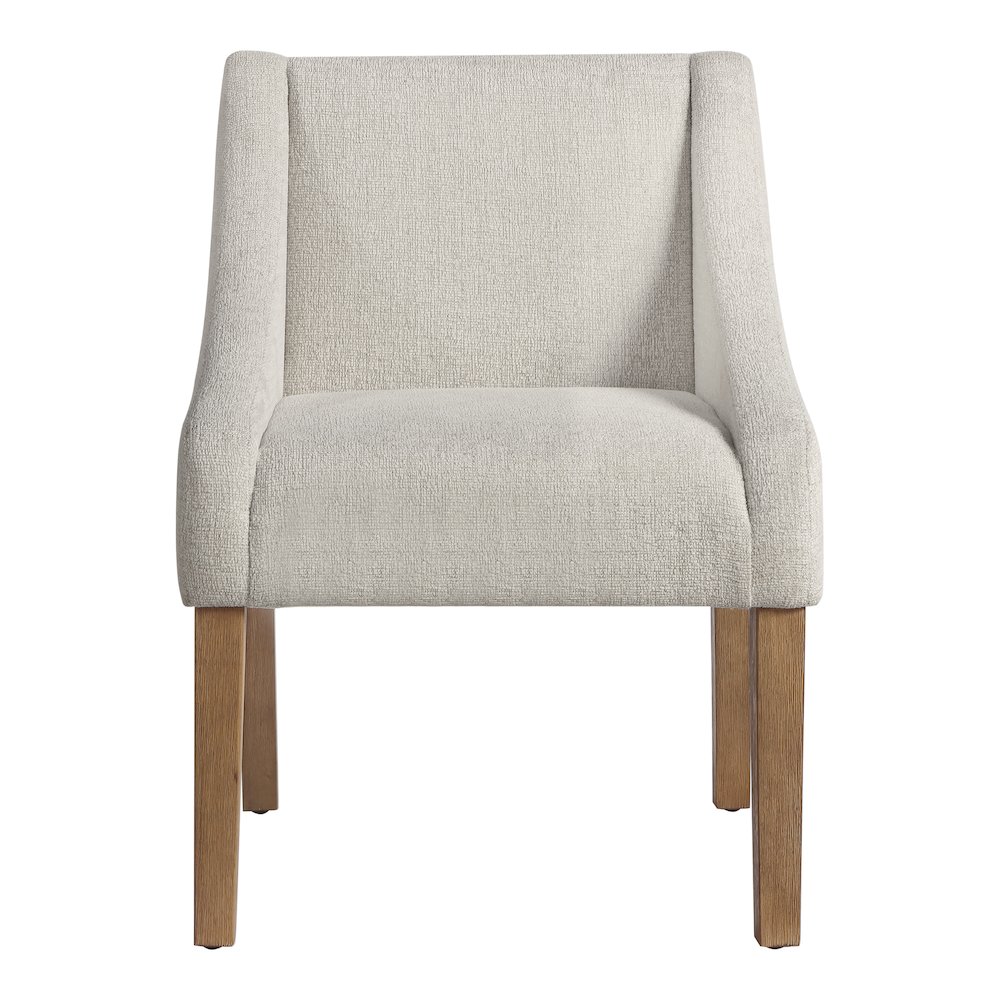 Monarch Dining Chair In Cream Fabric With Medium Espresso Wood Legs