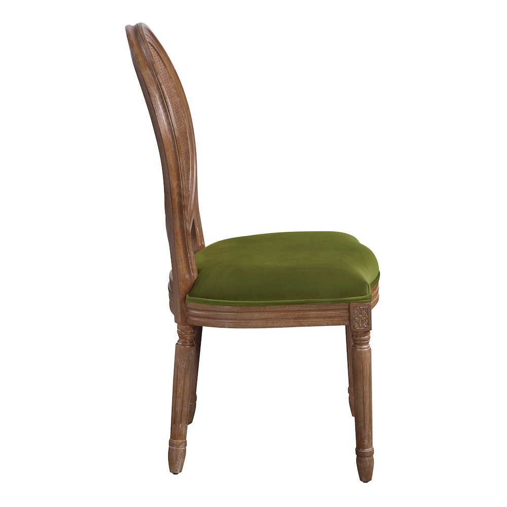 Stella Cane Back Chair in Moss Fabric