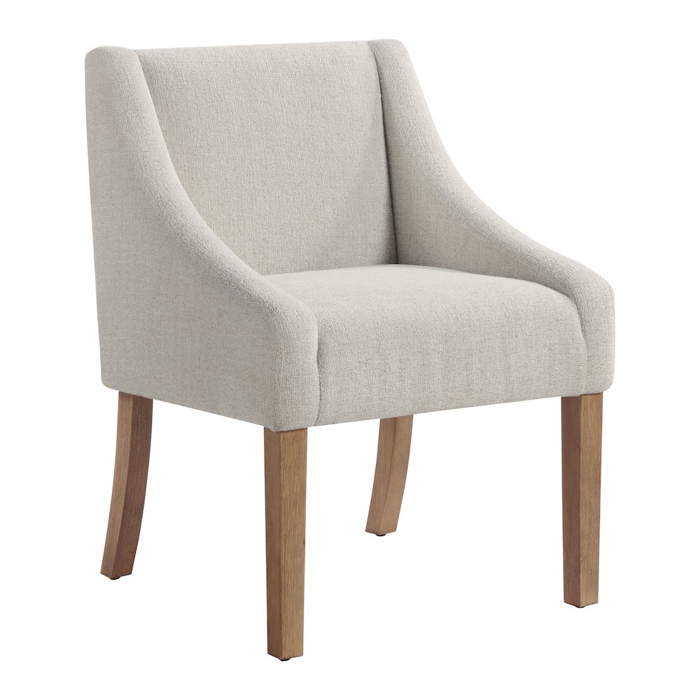Monarch Dining Chair In Cream Fabric With Medium Espresso Wood Legs