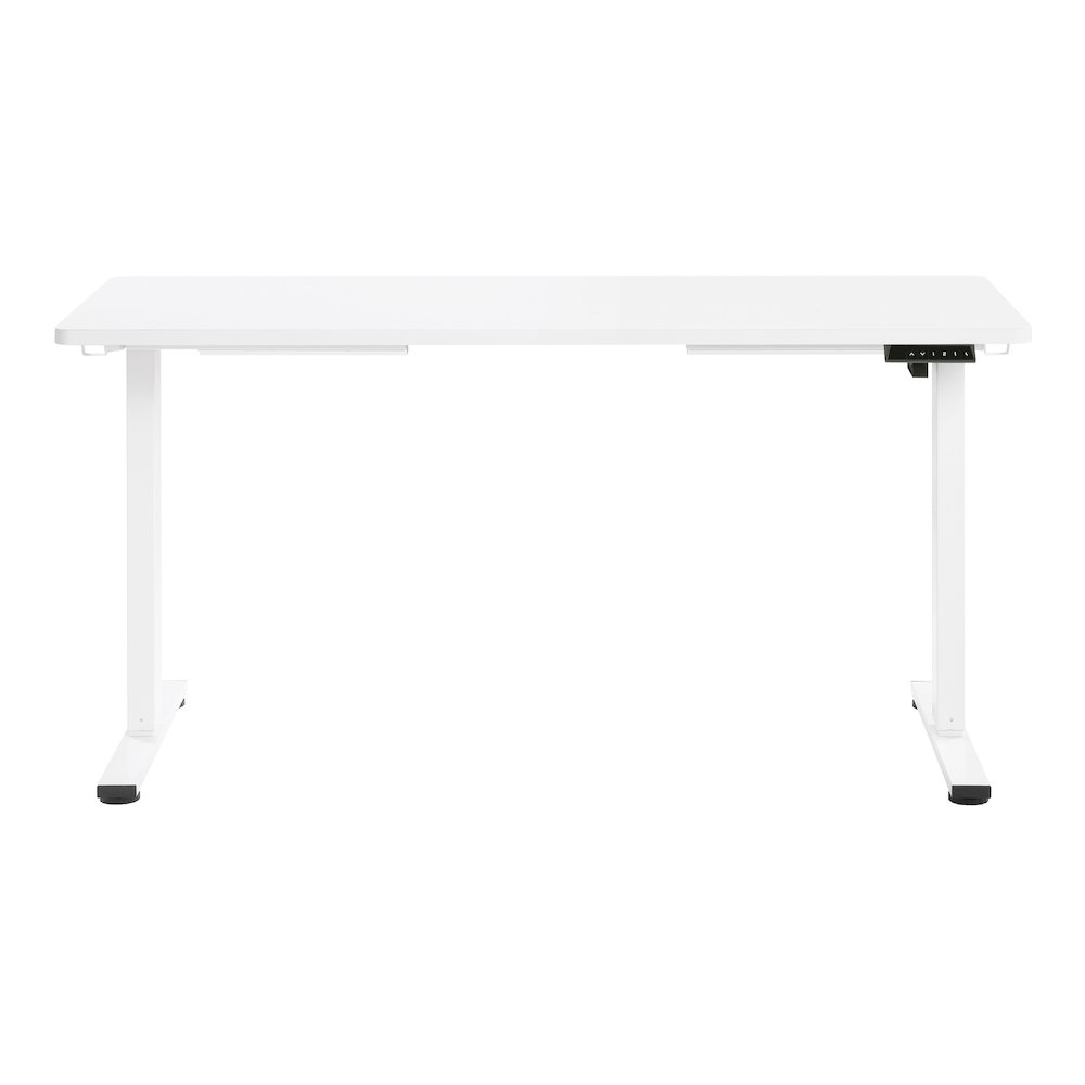 Primo 59″W Sit to Stand Electric Height Adjustable Desk in White Finish