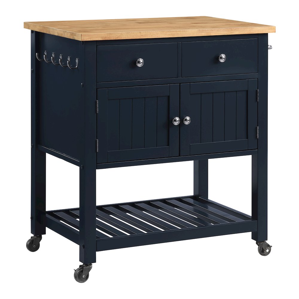 Stirling Kitchen Cart in Blue Finish