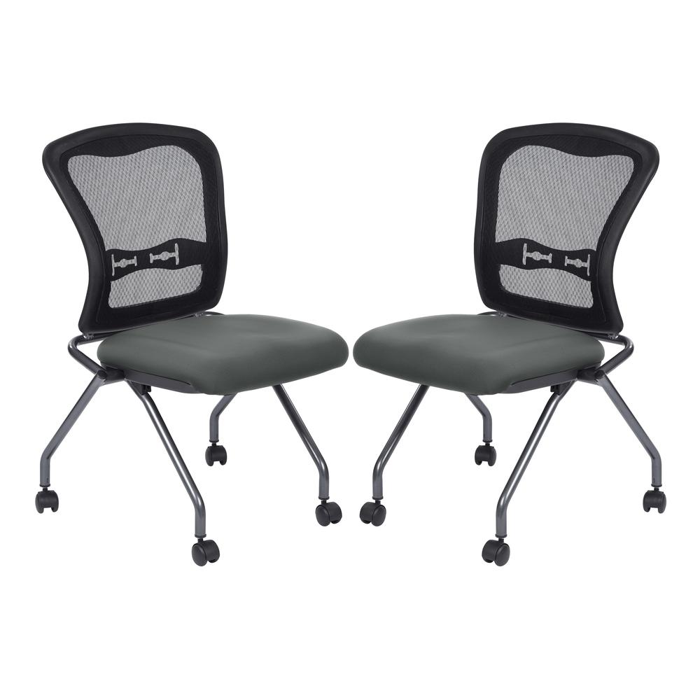 Deluxe Armless Folding Chair With ProGrid Back