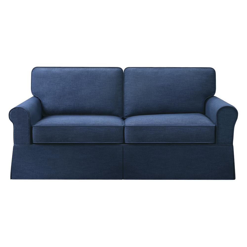 Slip Cover Sofa in Navy Fabric