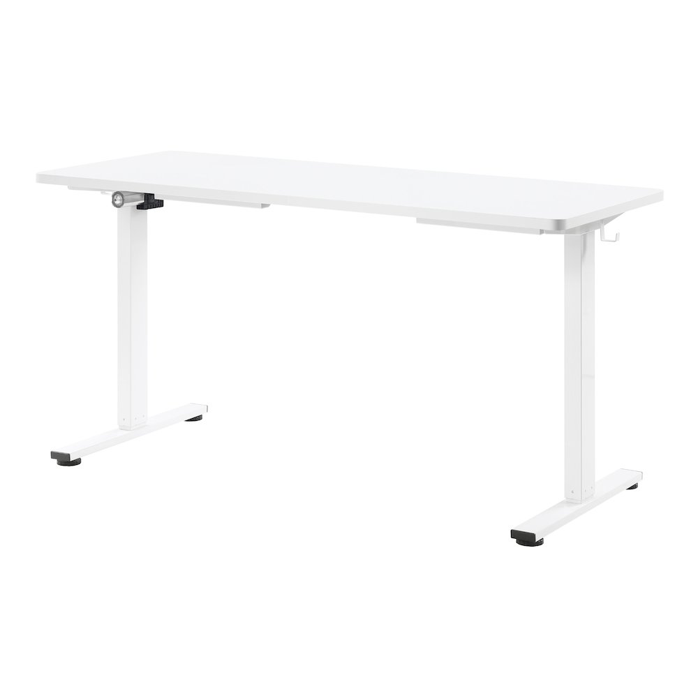 Primo 59″W Sit to Stand Electric Height Adjustable Desk in White Finish