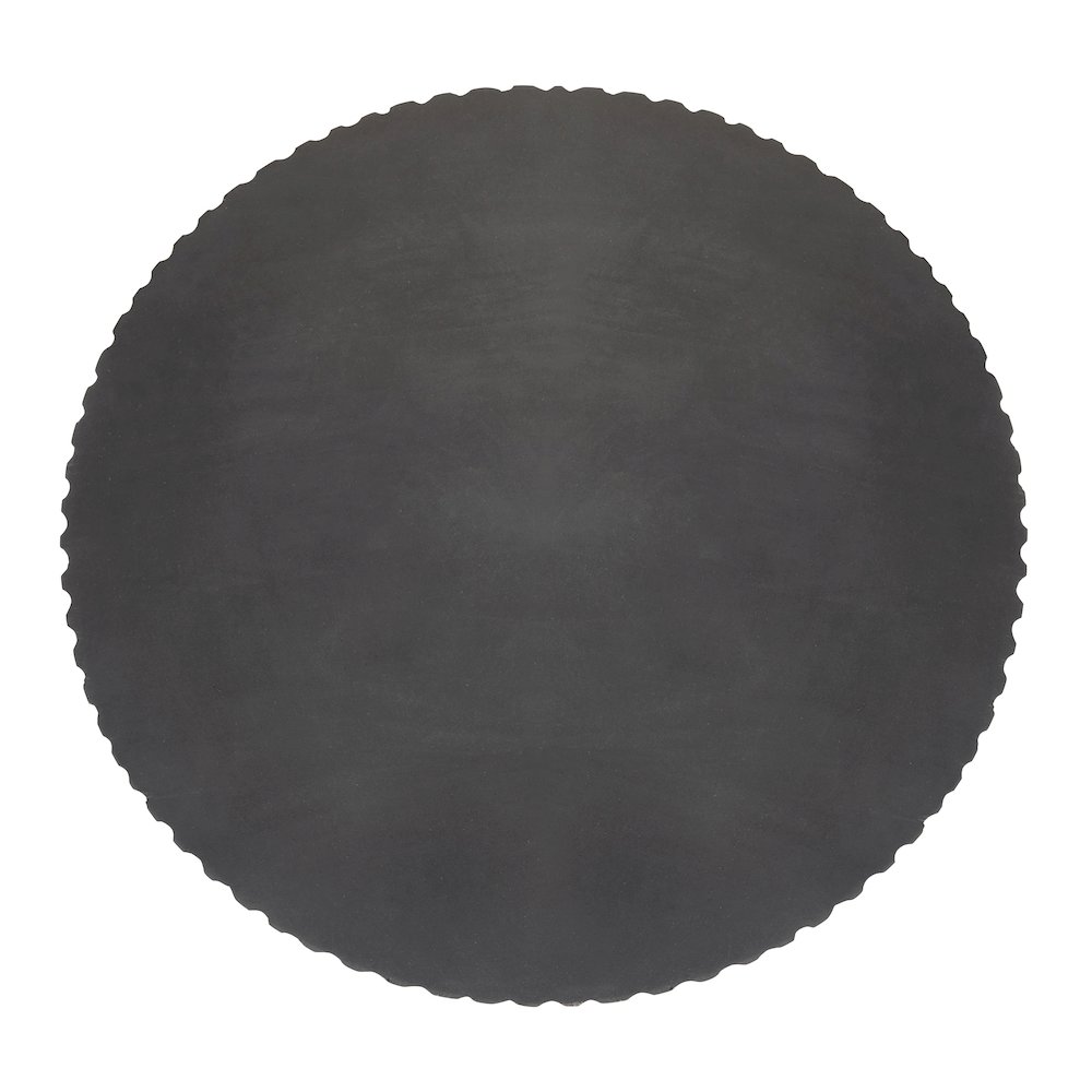 Round Side Table in Black Wood Top with Metal Base – 2 Pack