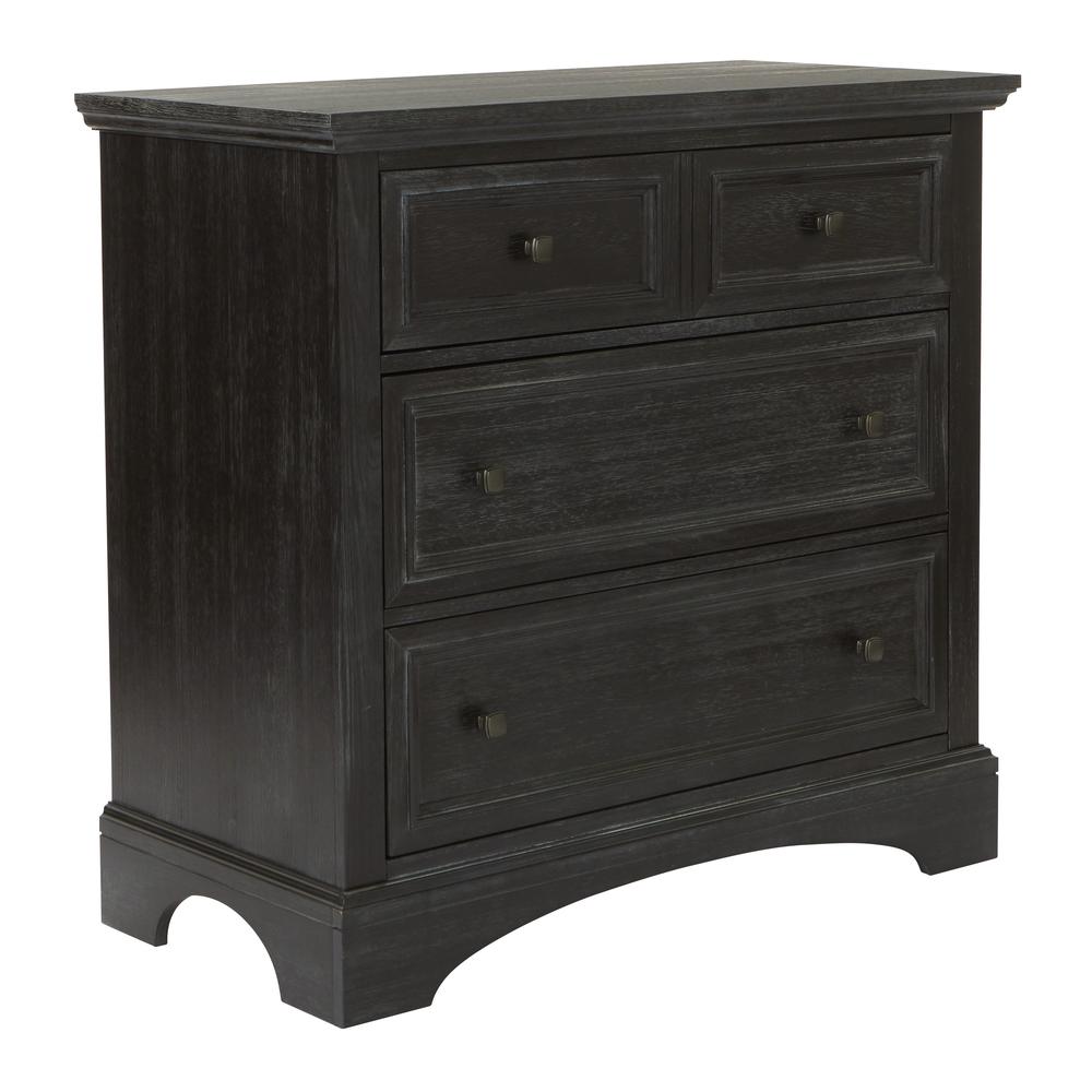 Farmhouse Basics 3 Drawer Chest in Rustic Black