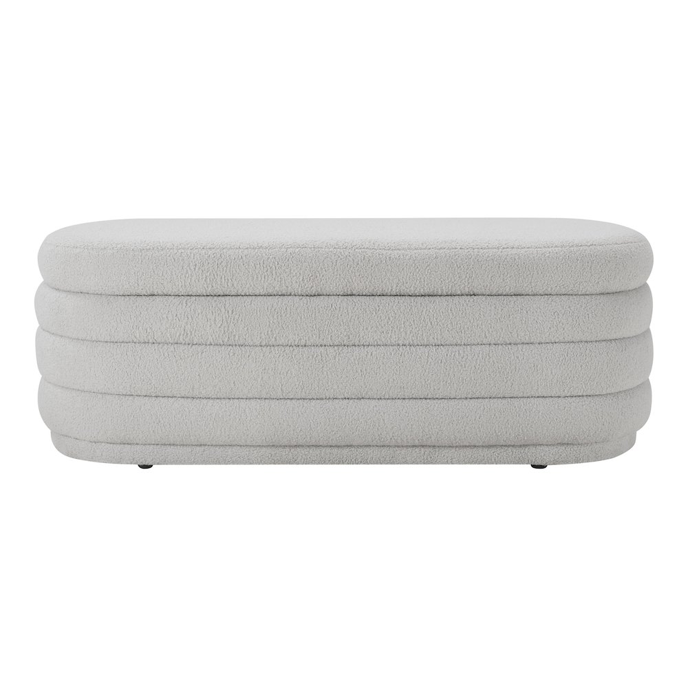 Clifford Storage Bench in Fog Fabric