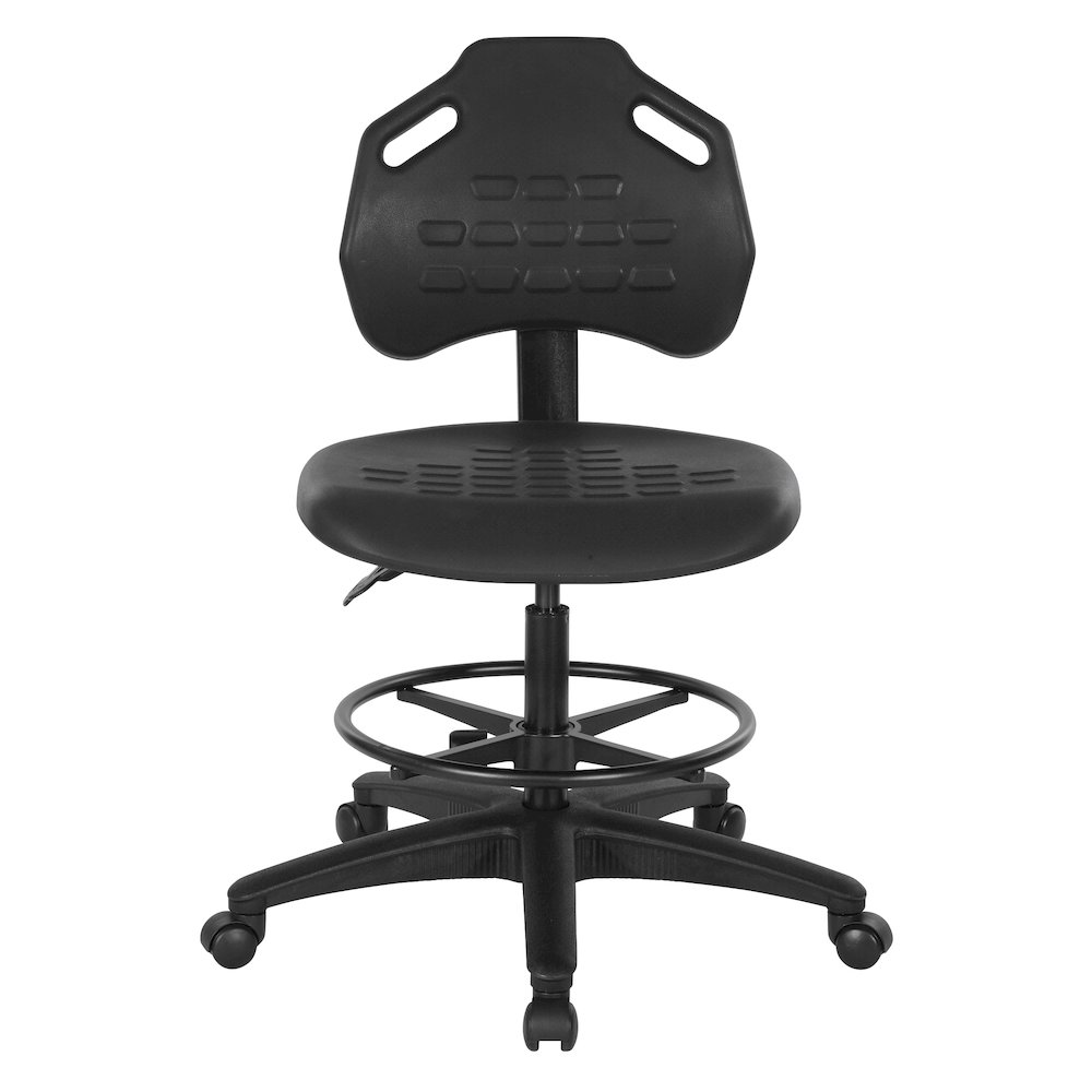 Black Self Skinned Urethane Intermediate Drafting Chair With Adjustable Black