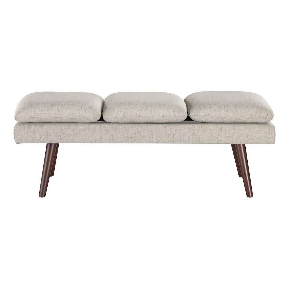 Amanda 54″ Mid-Century Bench in Linen Fabric