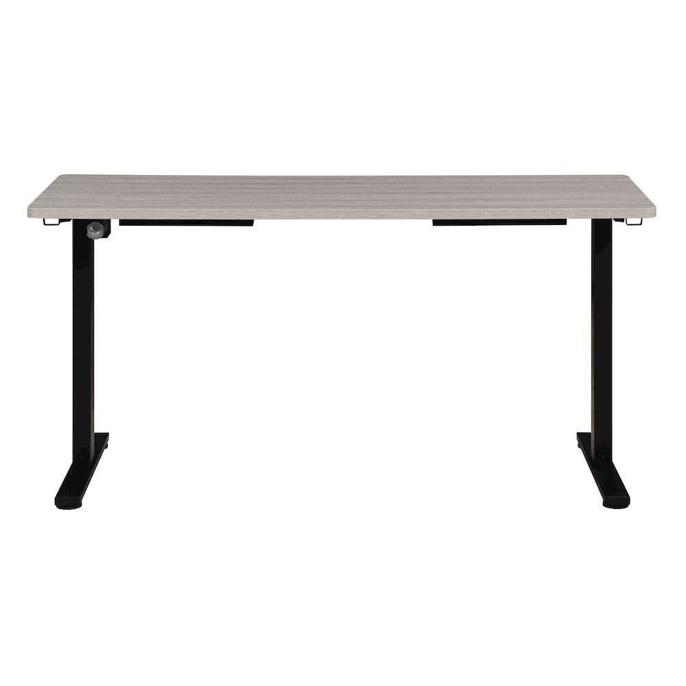 Primo 59″W Sit to Stand Electric Height Adjustable Desk With Light Grey Top