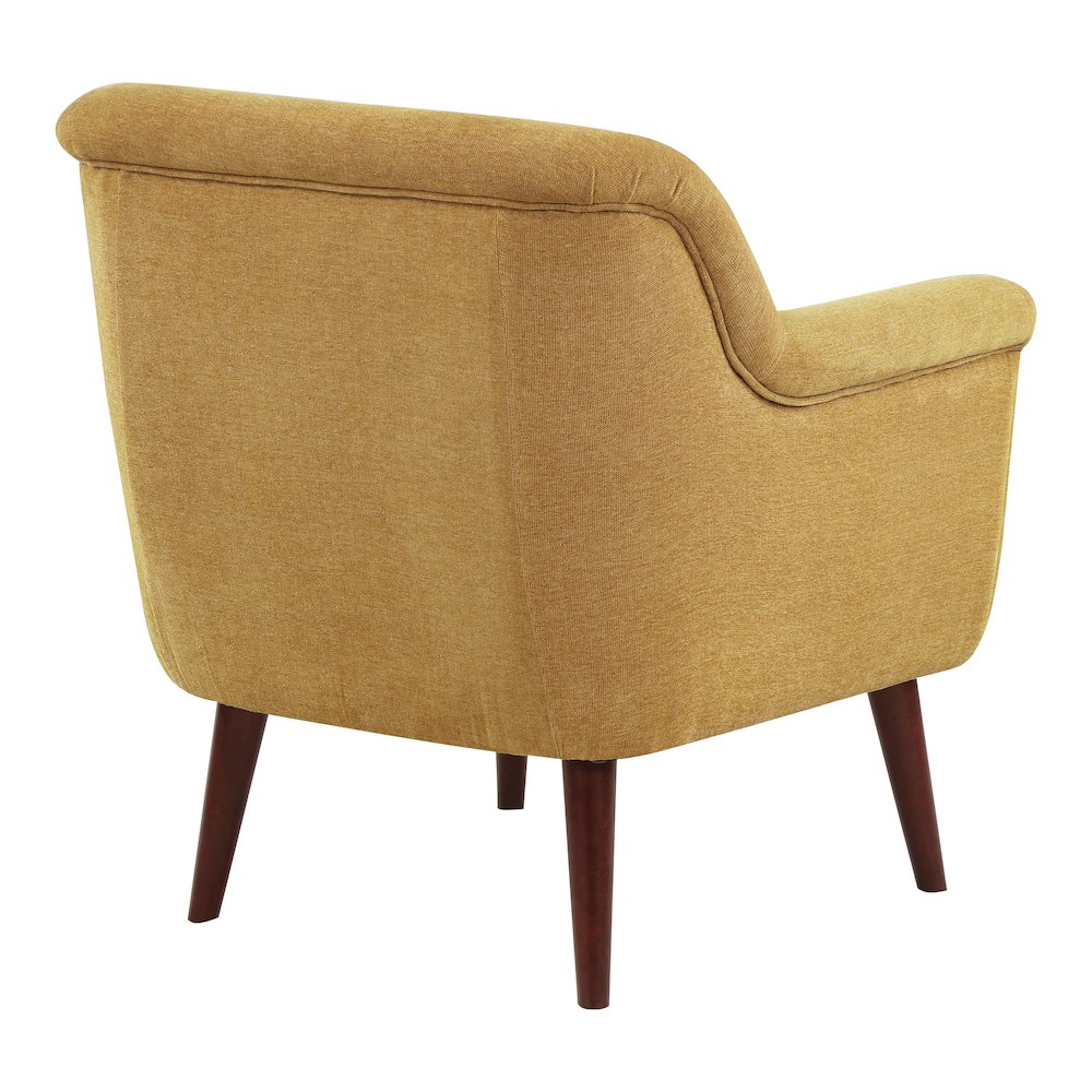 Dane Chair In Saffron Fabric With A Dark Coffee Finish Legs