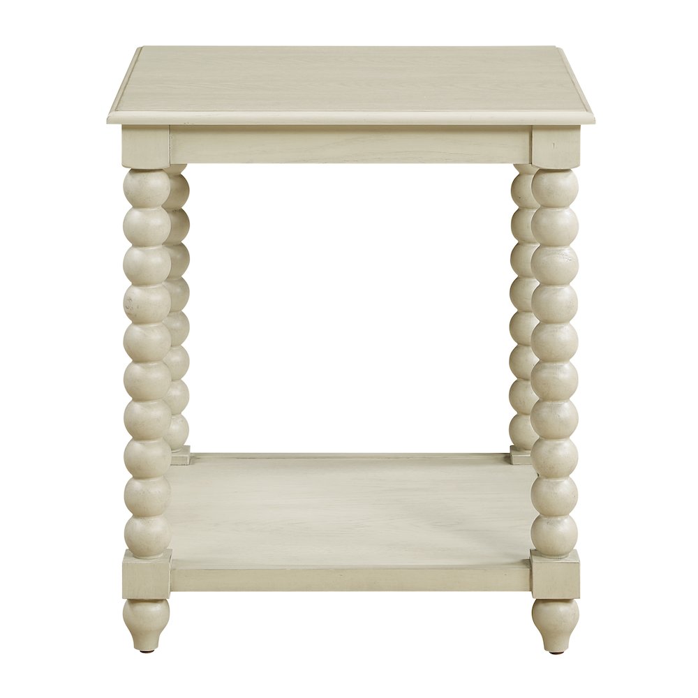 Elise End Table in Whitewash Finish