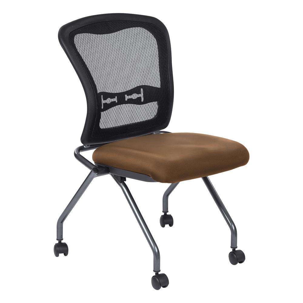 Deluxe Armless Folding Chair With ProGrid Back